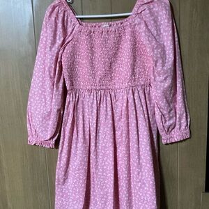 J. CREW CREWCUTS Girl's Smocked Long Sleeve Floral Dress 12 Cottage